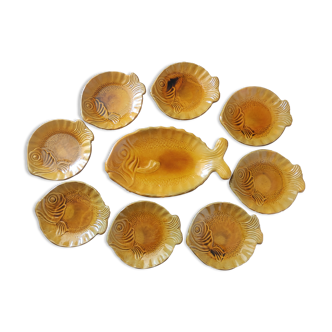 Vintage vallauris ceramic fish service