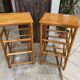 Pair of vintage bamboo high bar stools