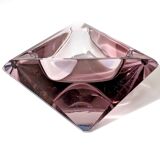 Faceted glass trinket dish, Murano, 1960s, amethyst color