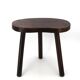 Wooden tripod bedside or occasional table, bean-shaped top.
