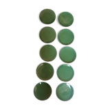 10 green ceramic plates signed "Georges" VALLAURIS