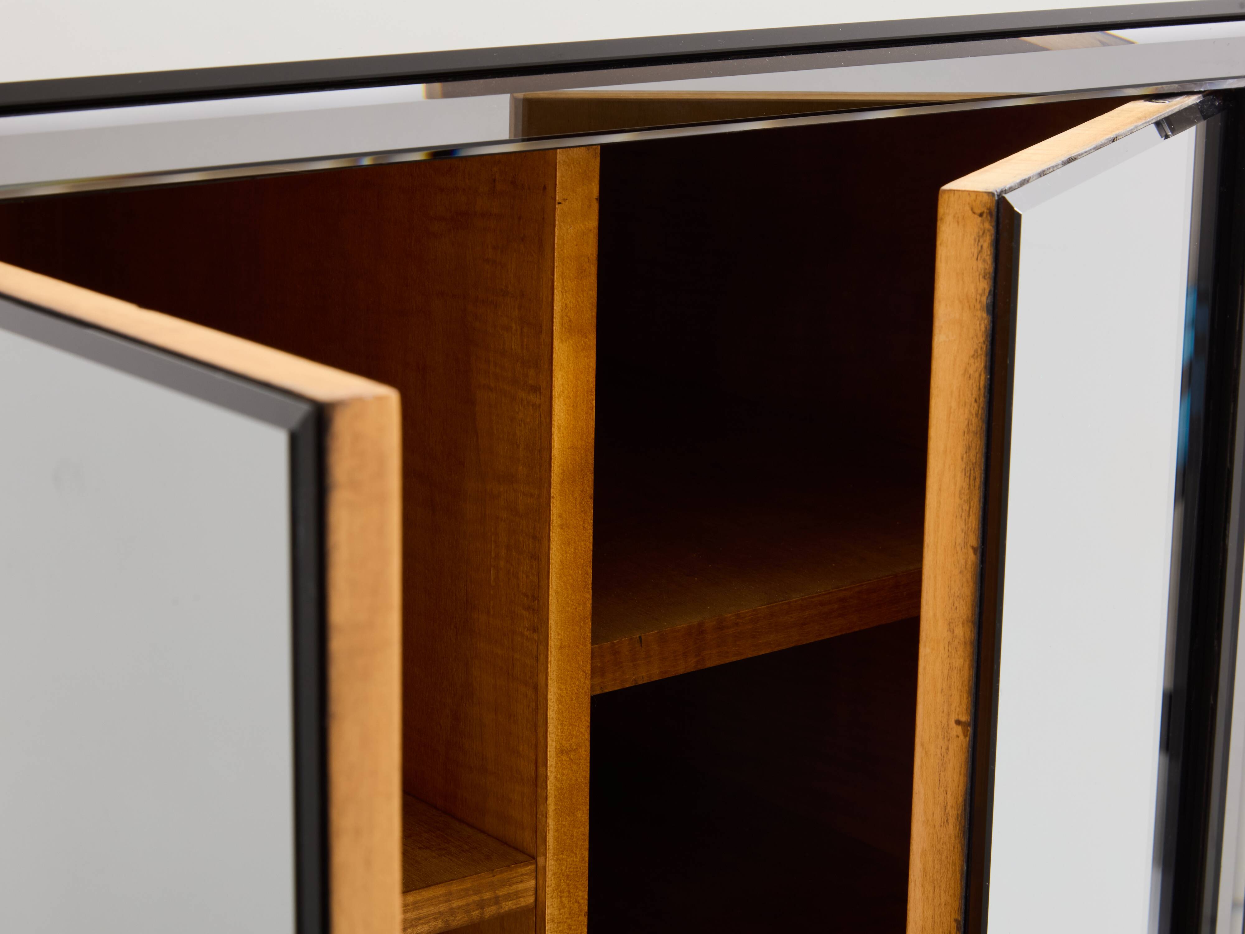 Maison Jansen bar cabinet in gilded wood and mirrors circa 1940