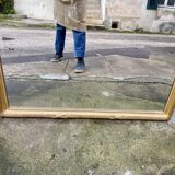 Louis XVI style mirror in gilded wood 176x109cm