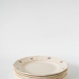 Set of 5 Digoin Sarreguemines dessert plates, small flowers model, 1960