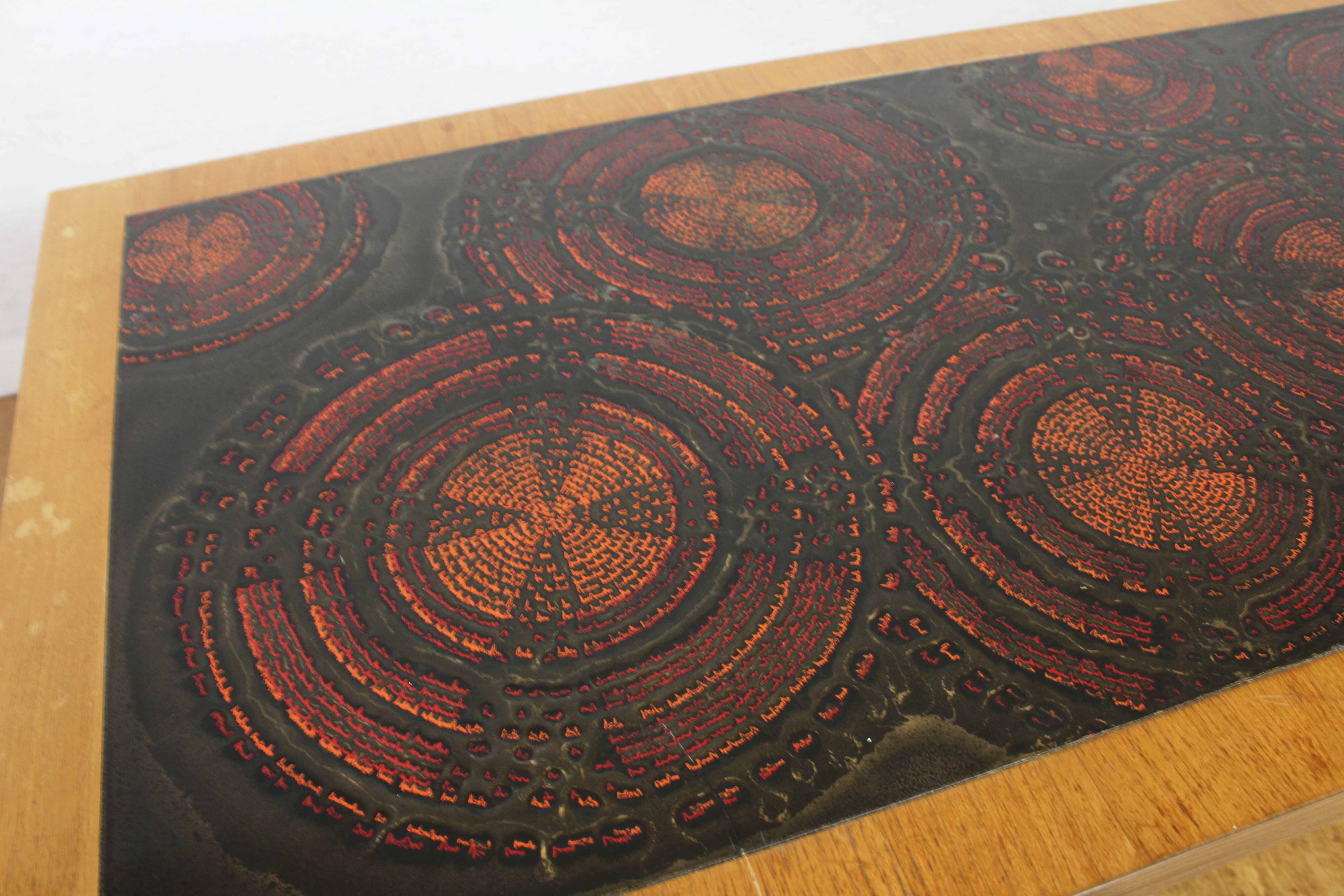 1970s rise and fall coffee table