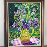 Still life with irises signed Guilbert