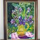 Still life with irises signed Guilbert