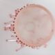 Pink glass wall lamp with garland of pearls