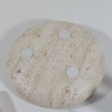 Vintage mid century travertine table set vide poche candleholder ashtray