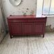 Red lacquered enfilade 1970 160cm