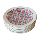 Lot de 10 assiettes creuses en faïence de Creil et Montereau HBCM modèle Yves