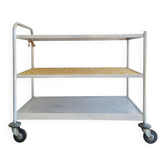 Industrial trolley - Chrome serving cart with floral trays