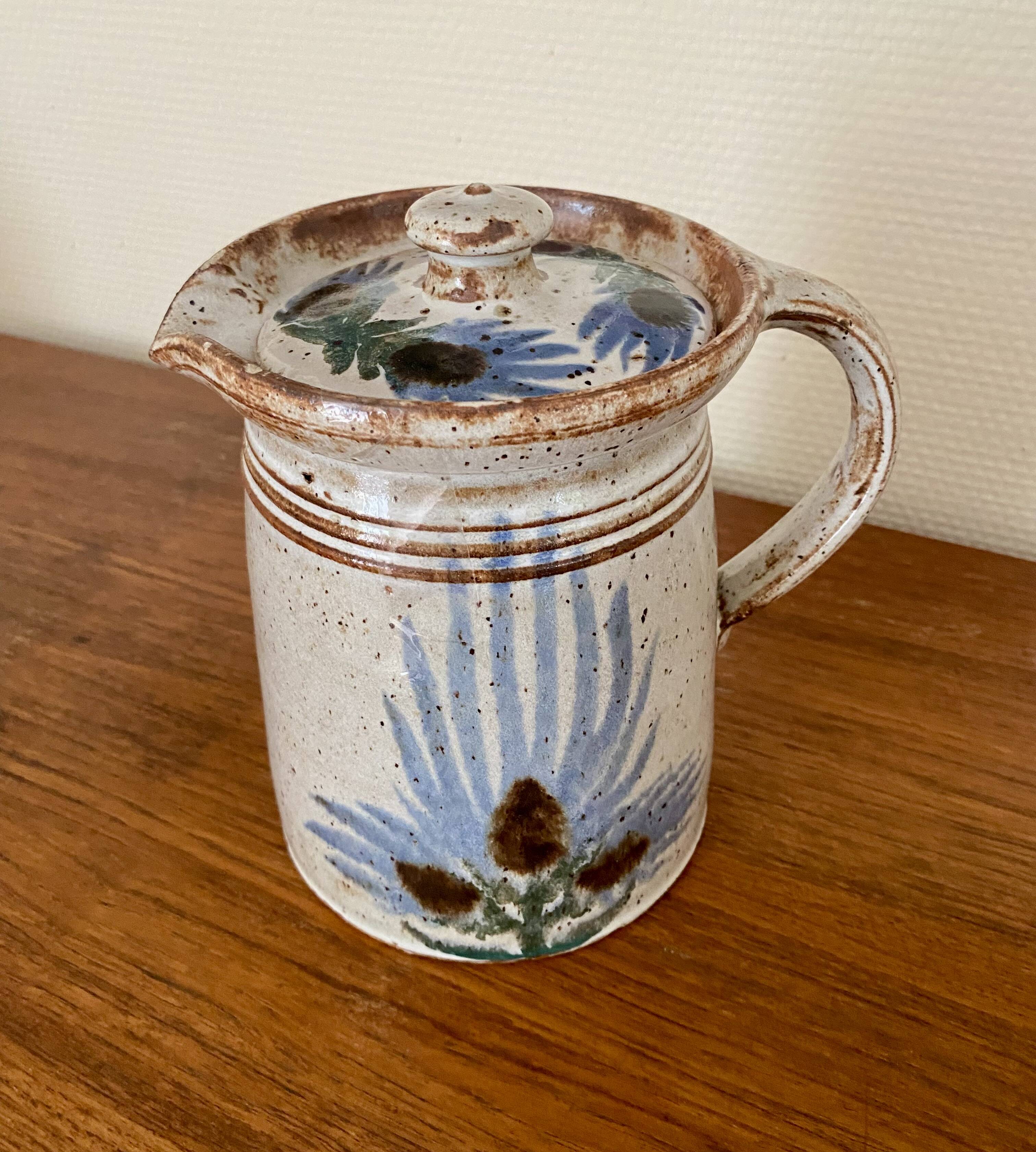 Ceramic pitcher from the 60s-70s in the style of Vallauris or Albert Thiry.