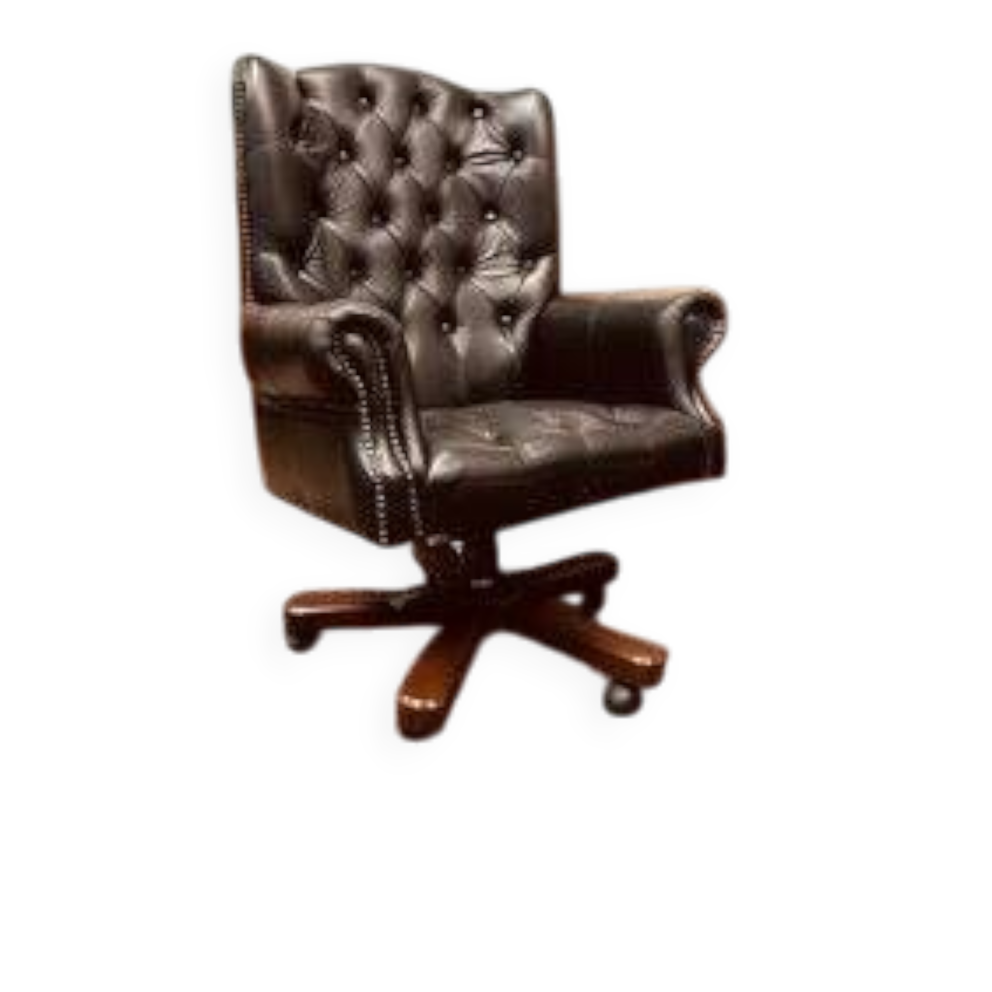 Chaise de directeur Chesterfield classique anglaise noire