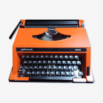 Machine à écrire hercules 1000 orange vintage