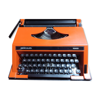 Machine à écrire hercules 1000 orange vintage