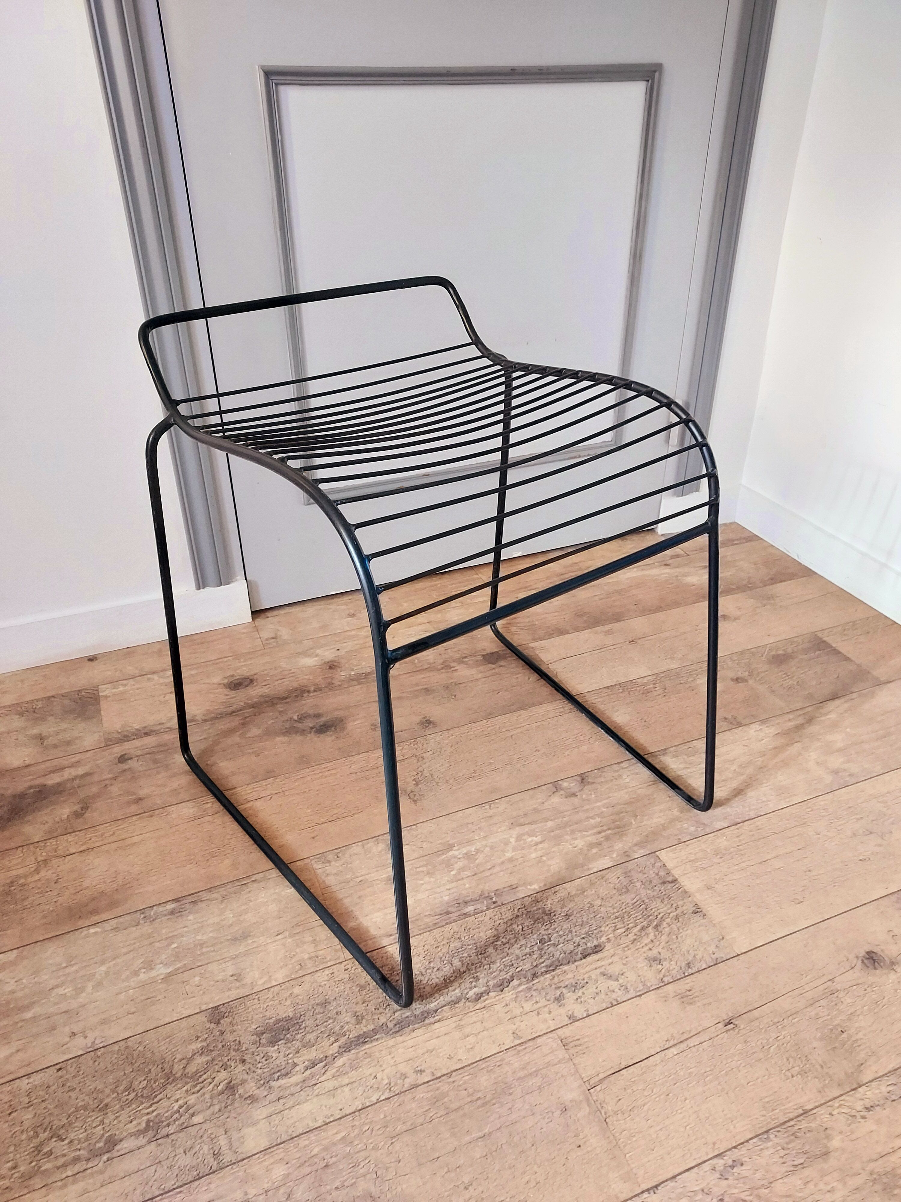 Black wire stool