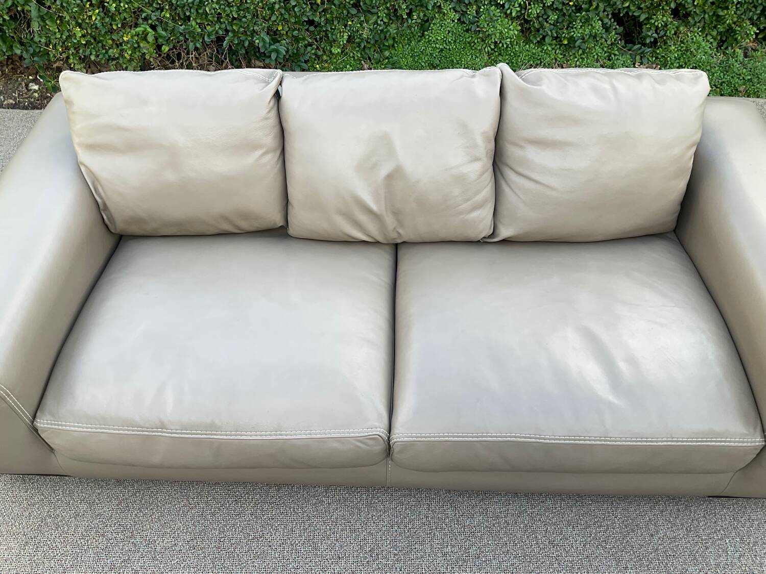 Roche Bobois 3-seater sofa in beige leather
