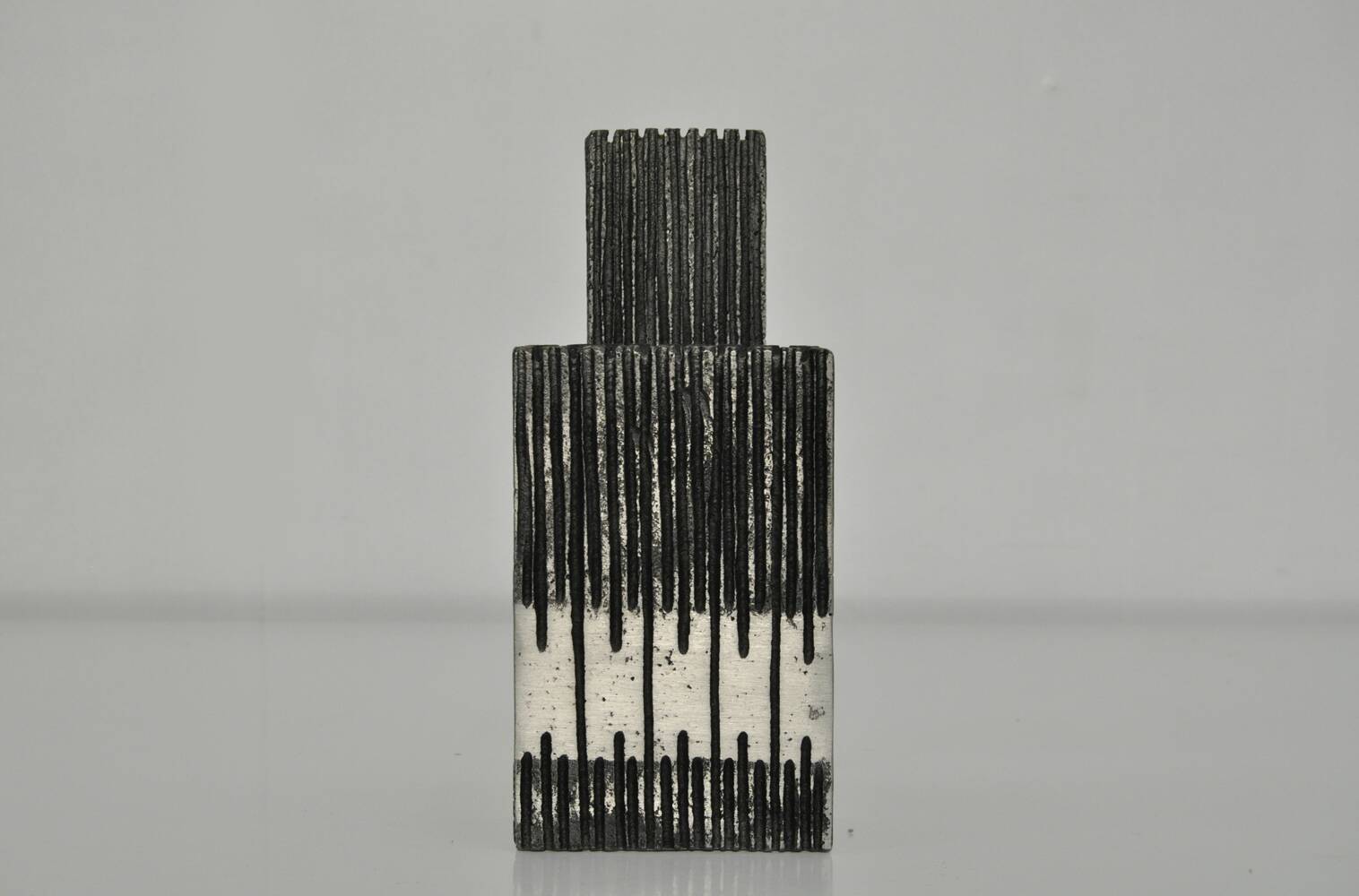 Cast aluminum brutalist vases designed by artist Willy Ceysens, Belgium 1960s