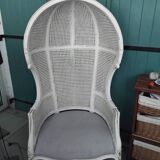 Fauteuil portier vintage en rotin
