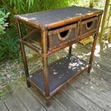 Bamboo and rattan console dressing table