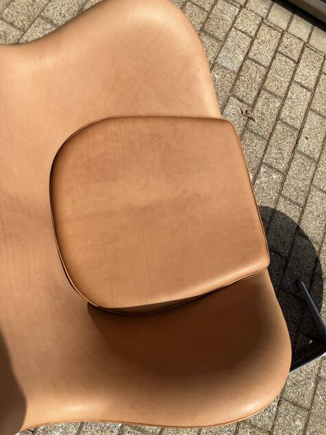 Fritz Hansen Egg Chair + Ottoman, Camel Cognac leder 1968 !!