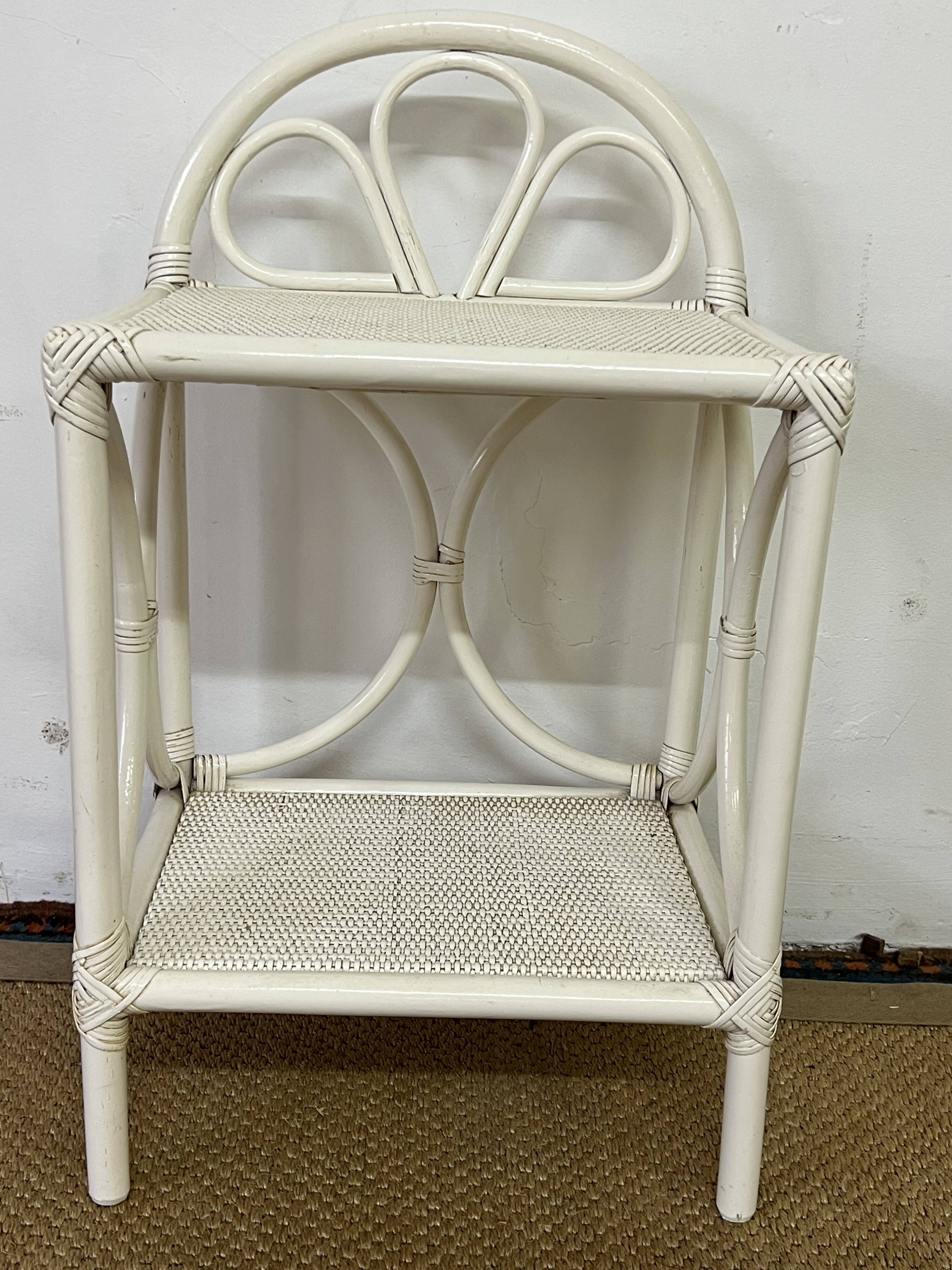 Vintage rattan side table / bedside table