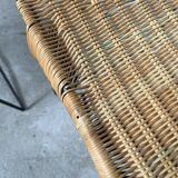 Set of three Raoul Guys wicker and metal stools