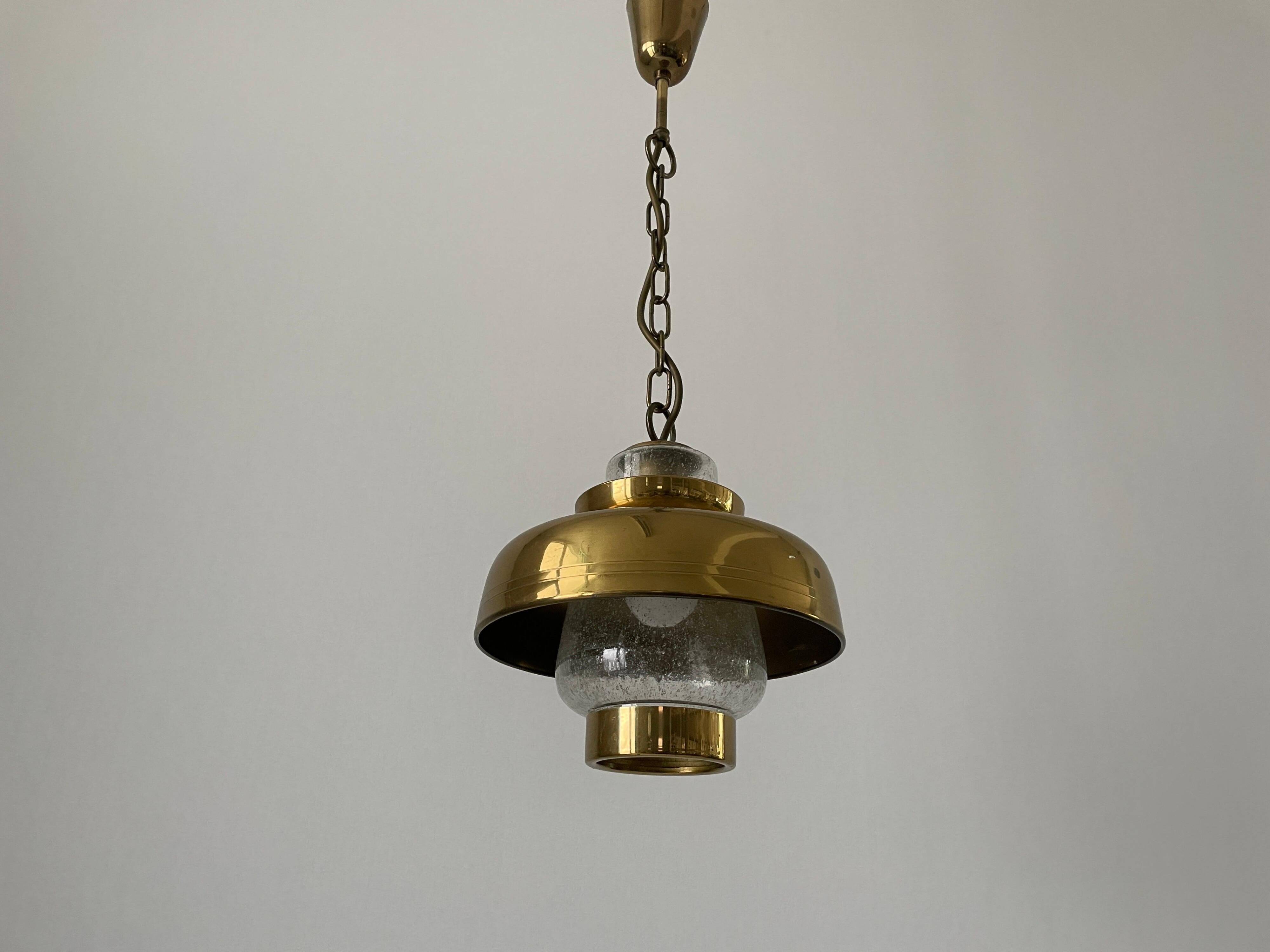 Brass and bubble glass ceiling light, 1960s, Germany