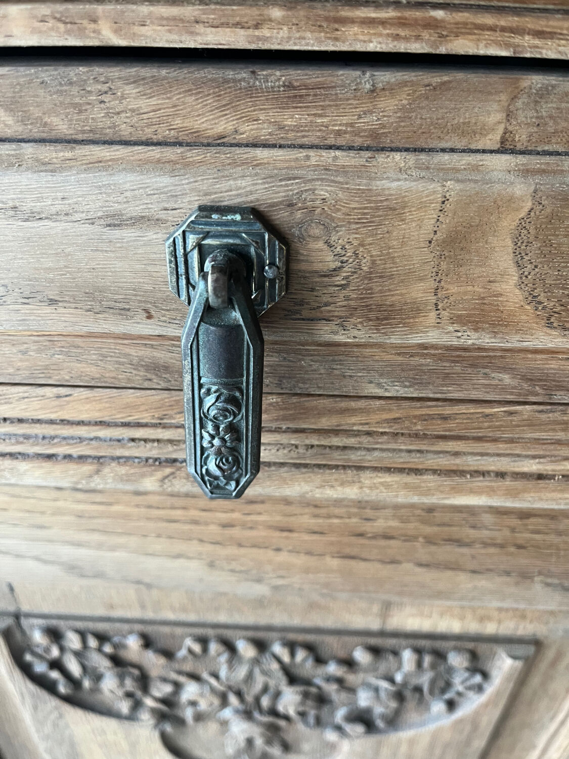 Carved oak sideboard