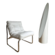White faux leather armchair by Christian Koban for DOM edition
