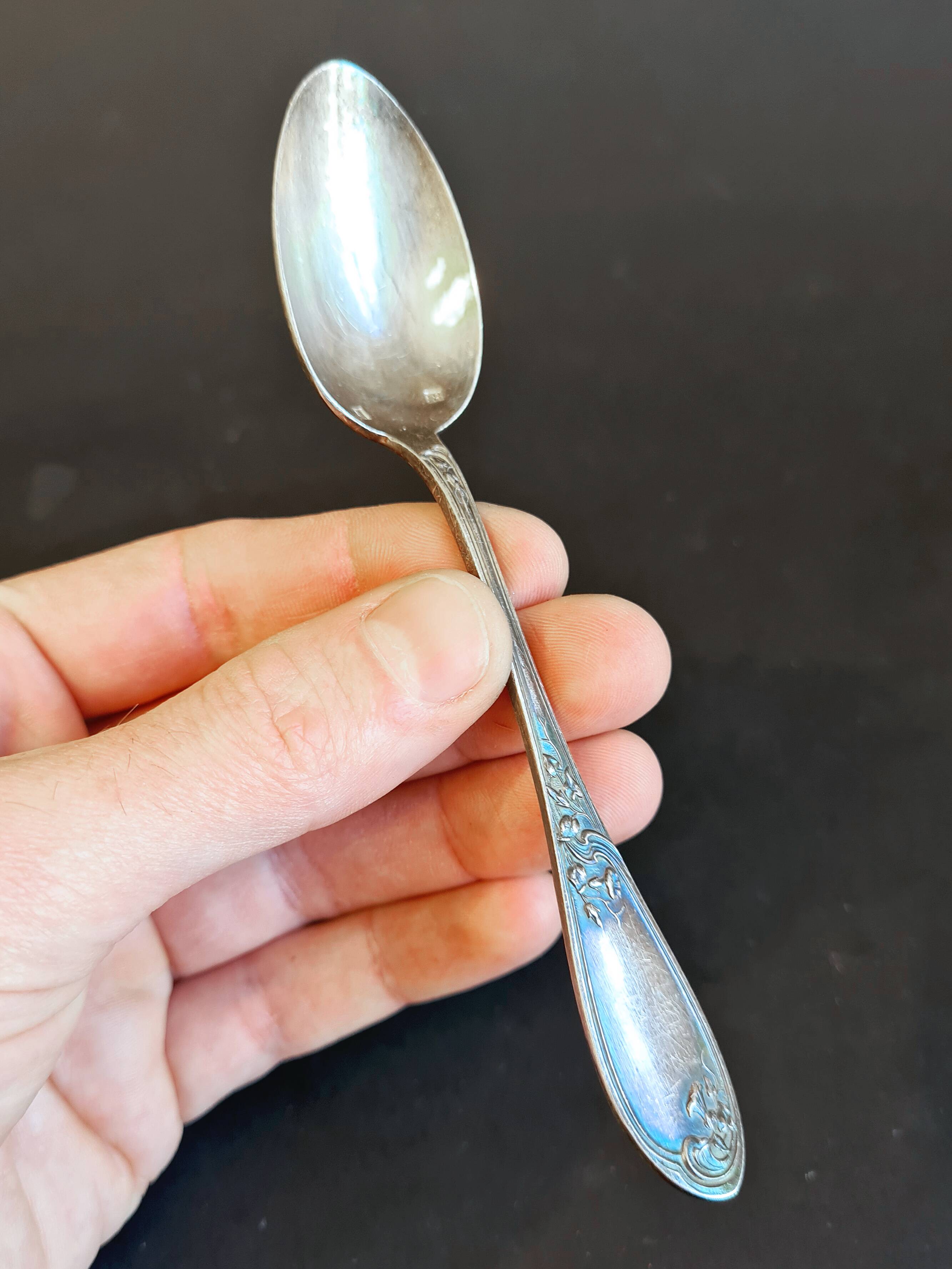 Vintage elegance: Set of 8 small silver-plated metal spoons – Ref 26