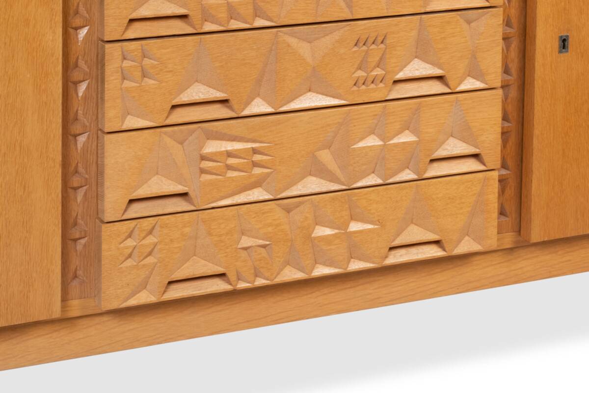 Oak and oak veneer sideboard. 1960s/70s.