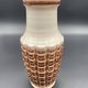 Vintage Jasba ceramic vase – brown and white geometric relief – A