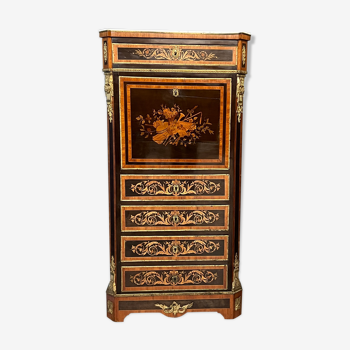 Secretary in marquetry of the napoleon III around 1870