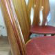 Lot of 4 chairs 1960s skai red compass feet