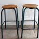 Pair of high industrial stools