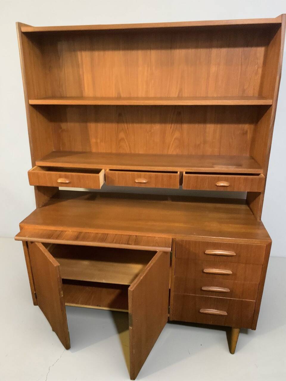Vintage Scandinavian teak library secretary from Denmark 1960.