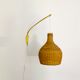 Adjustable Brass and Wicker Arc Sconce