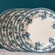Set of 5 old blue flat plates H.B.&Cie