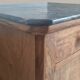 Walnut bedside table with a black marble top – late 19th century.