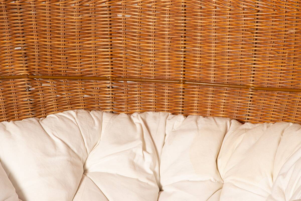 Danish armchair in woven rattan, with its metal stand, Nana Ditzel.