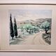 Lithographie "Chemin de l'oliveraie" par Victor Zarou