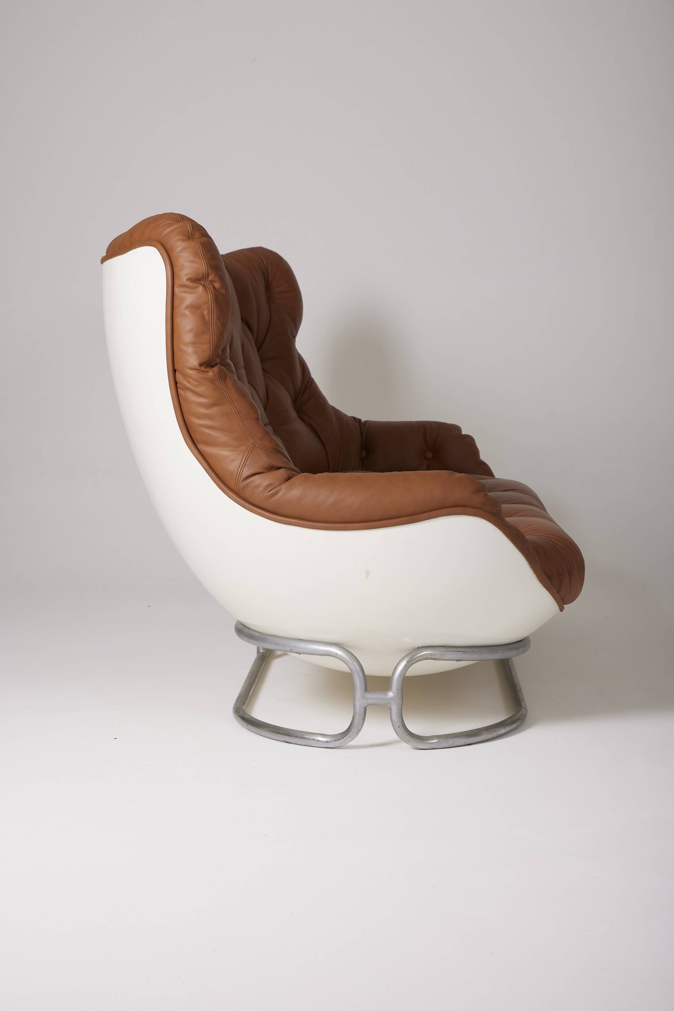 Michel Cadestin karate leather sofa, 1970s