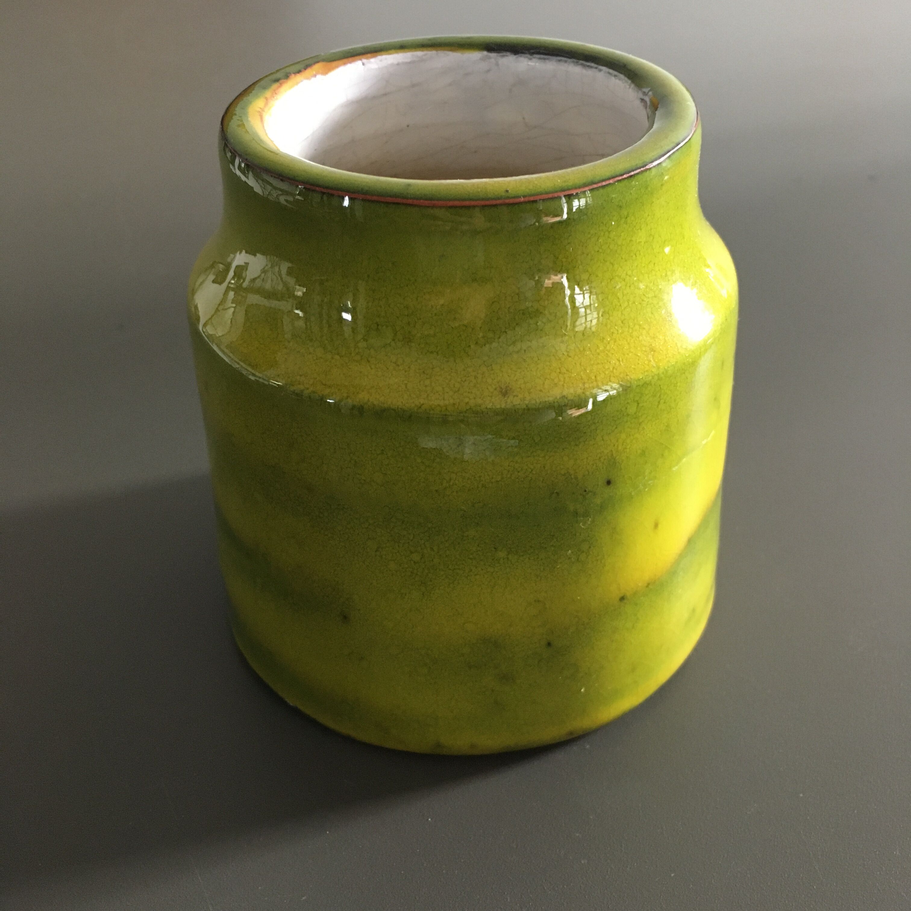 Flammé green vase