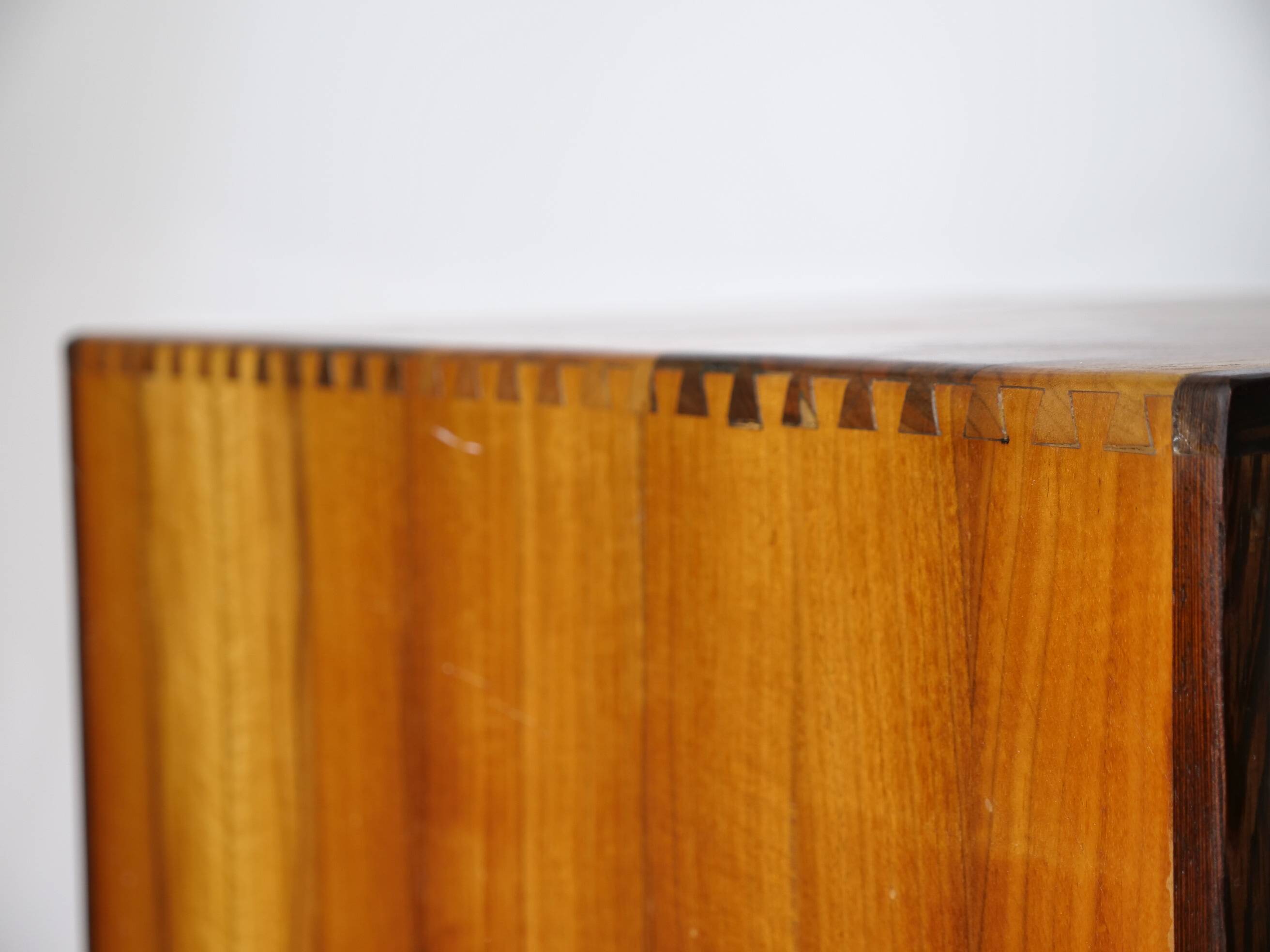 Mid-Century Solid Cherry Document LP Vinyl Cabinet, Unique Piece, 1960s