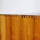 Mid-Century Solid Cherry Document LP Vinyl Cabinet, Unique Piece, 1960s