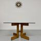 Vintage coffee table in wood and smoked glass, Scandinavian design, 70s