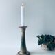 Enamelled terracotta candle holder