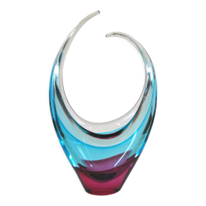 Vase bicolore en verre design années